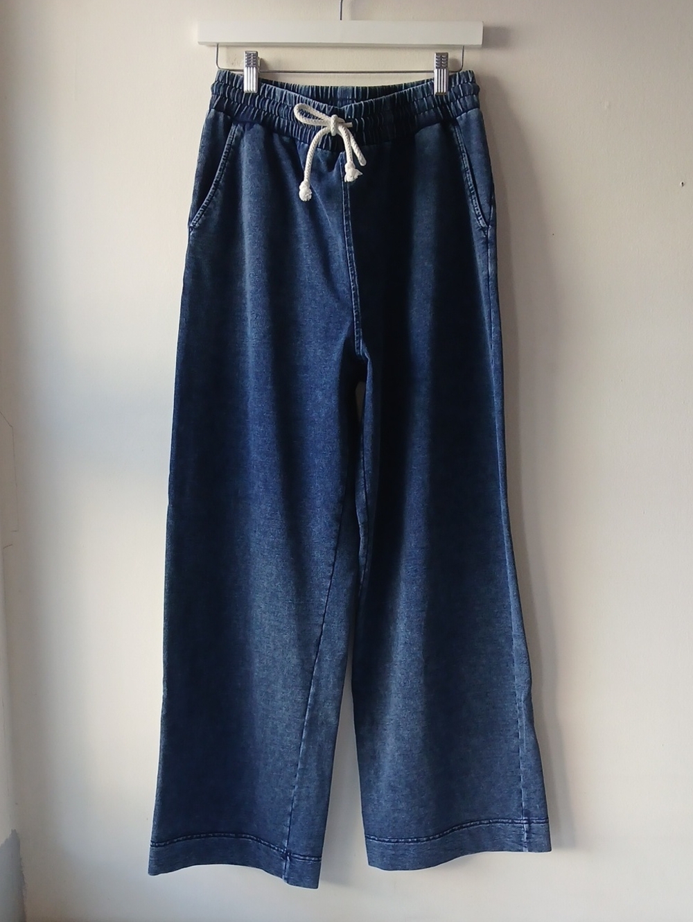 Jane Delancey Wide Leg Pants Dark Chambray Blue Women's Medium